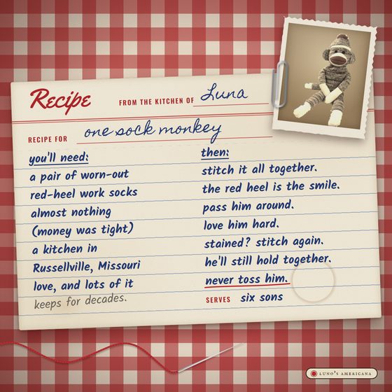 Luna's recipe: one sock monkey